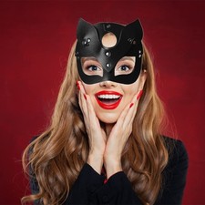 Masque de Mascarade de ChatMasque Cat Woman Half Face Eyemask Cat Femmes Masq...