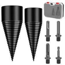 Kit de fendeur de bois avec foret conique de 32 mm + 42 mm + 4 poignées de pe...