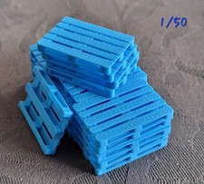 1 Lot X 20 palettes bleues 80x120. 1/50 diorama transport,travaux.wsi,tekno,imc