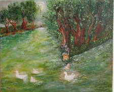 Tableau Huile Sur toile Le