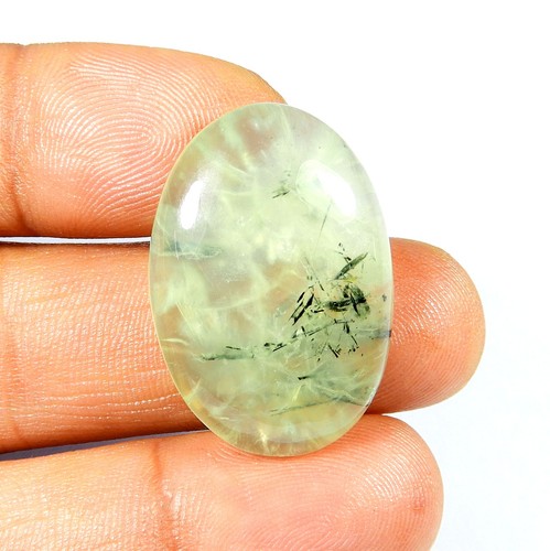 Cabochon rutilé vert - , naturel