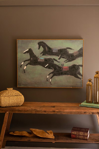 Runaway race horses - 4, painting