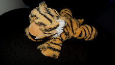 doudou peluche tigre jaune orange rayures noir NATURE PLANET 21cm