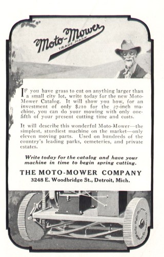 1922 moto mower vintage print - mower,