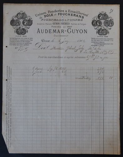 Facture 1902 dole - facture,