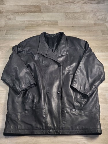 Veste longue cuir véritable