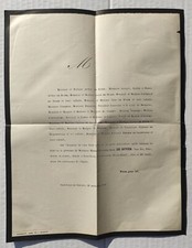 FAIRE PART DECES 1869 Marie Rodolphe René DE BUYER