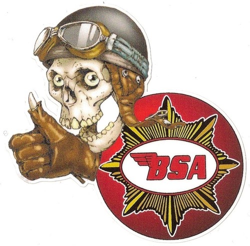 Bsa left skull gauche sticker - bsa,