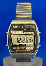 Vintage Montre Watch Uhr Quartz Alarm CHRONOGRAPH Digital Made In Hong-Kong