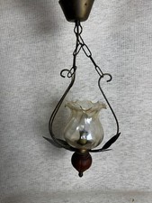        lampe en suspension style campagne rustique ancien  des années 1980 