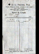 PARIS (X°) USINE de WIEN Autriche / MEUBLES en bois tourné "D.G. FISCHEL" 1904