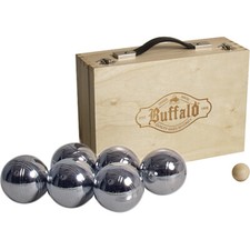 Jeu de boules en métal (6pcs) dans une boîte en bois Buffalo