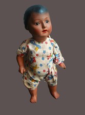 Mignonette tête porcelaine yeux fixes modèle rare - Poupon métis vers 1910/20