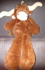 V1/Peluche doudou Vache Taureau Marron Pantin Rodadou roda  40cm