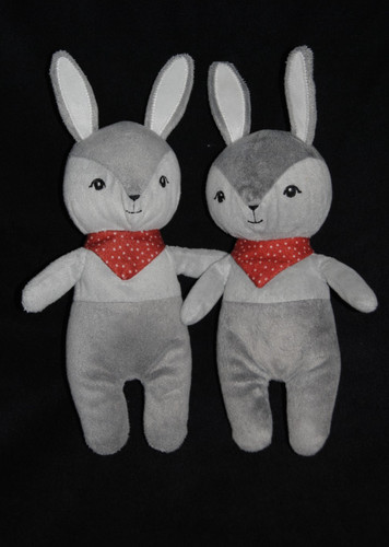 Lot doudou lapin gris - 2🍀doudou,