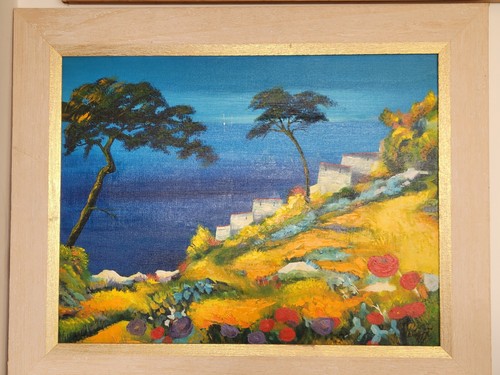 Caudy painting oil on - d.,