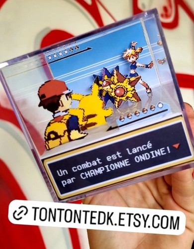 Diorama cube pokémon rouge - cube, 3d