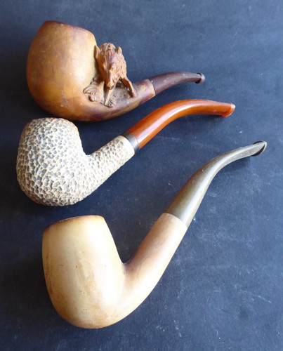 Lot pipes ancienne sculptée - 3,