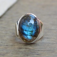 AAA+ Feu Labradorite Bague 925