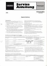 Service Manuel D'Instructions pour Grundig Concert Boy Luxe 1500