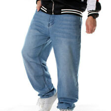 Grande Taille Hommes Jean Pantalon Ample Bouffant Droit Jambe Punk Casual Neuf
