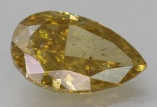 0.40 Carat Vif Jaune SI2 Poire Forme Naturel Diamant Seul 6.05X3.77mm W Vidéo