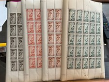 PROTECTORAT FRANÇAIS. TUNISIE. 1944. 4 FEUILLES DE 25 TIMBRES N°245/248. +230 E.