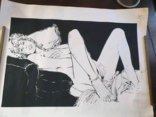 RARE LITHOGRAPHIE BD MILO MANARA CURIOSA LE DECLIC / PAPIER DESSIN ARCHES
