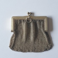Porte monnaie ancien en argent maille