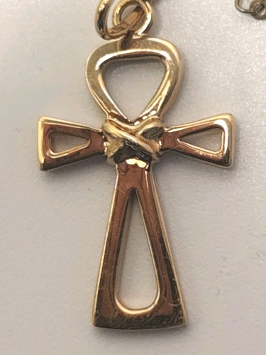 Collier croix ankh plaqué - croix, d'ankh