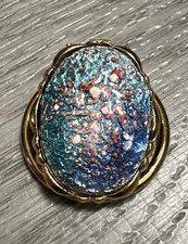 Pince à foulard ancienne - Émaux Et Metal Doré