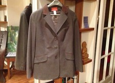 Veste Cyrillus vert anglais col aspect daim pour femme - taille 40 - TBE