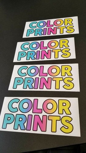 Color prints decal - color, for