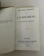 LIVRE ANCIEN 1816 OEUVRES CHOISIES DE ROUSSEAU A L'USAGE DES COLLÈGES .