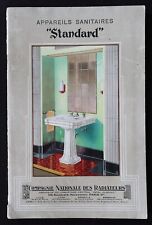 Catalogue 1934 Appareils sanitaires STANDARD WC lavabo baignoire catalog