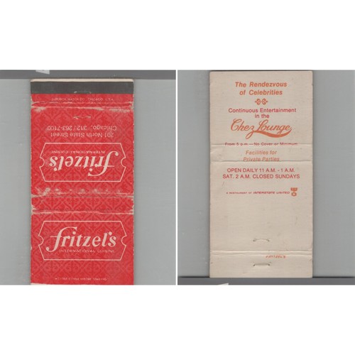 Matchbook cover fritzel - cover, fritzel's