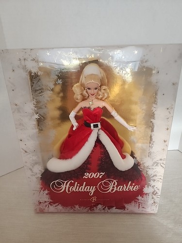 2007 holiday barbie - doll, red