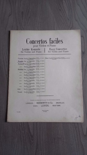 Concertos faciles violon - concertos, violon&piano