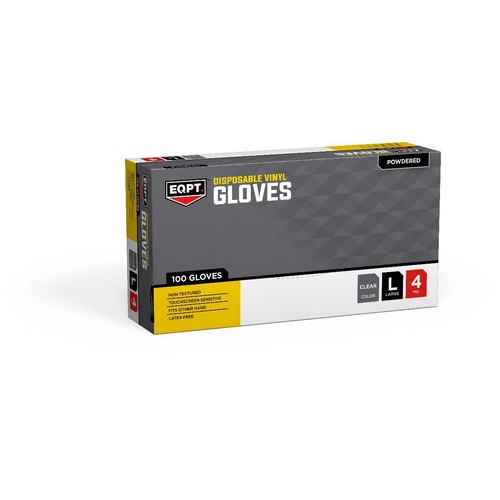 Eqpt vinyl gloves 100 box - gloves, 100/box