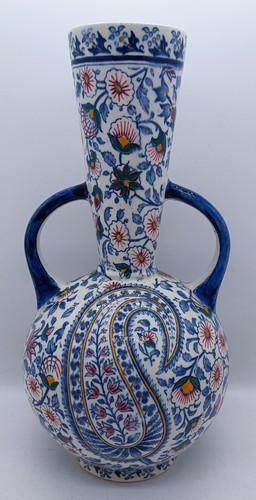 Ancien vase anses bleues - vase,