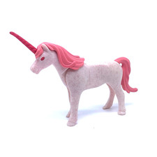 PLAYMOBIL * PAYS MAGIQUE * Licorne Rose Tacheté Corne (Légèrement Aplatie) 4934