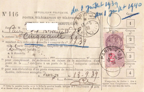 Vieux papier fiscaux sur - papier,