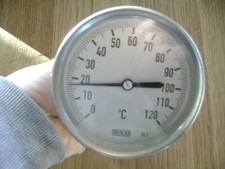 objet ancien ,ancien gros thermometre de chaudiere d usine .WIKA