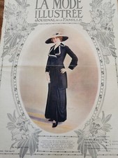 ANCIENNE REVUE LA MODE ILLUSTREE  1913 GRAVURE COUTURIER BRANDT + PATRON N12