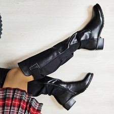 Bottes Femme Talon Bas Élastique Chaussures Casual Cuir Synthetique Toocool G611