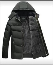 Manteau Fourrure avec capuche Hiver, Neuf - Noir/Kaki Foncé- Taille S,M,l