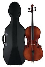 Violoncelle 3/4 Bois en Érable Flamboyant Set Complet avec Coffre et Archet