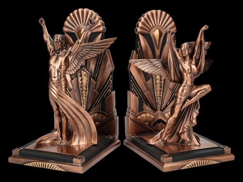 Buchstützen art déco couple - buchstützen,