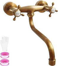 Mitigeur de Cuisine Mural, Robinet d'évier en Laiton Antique Brossé, Robinets