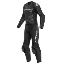 Dainese Mirage 2tlg. Combinaison Cuir de Moto Femmes Longues (Noir/Blanc) Gr :